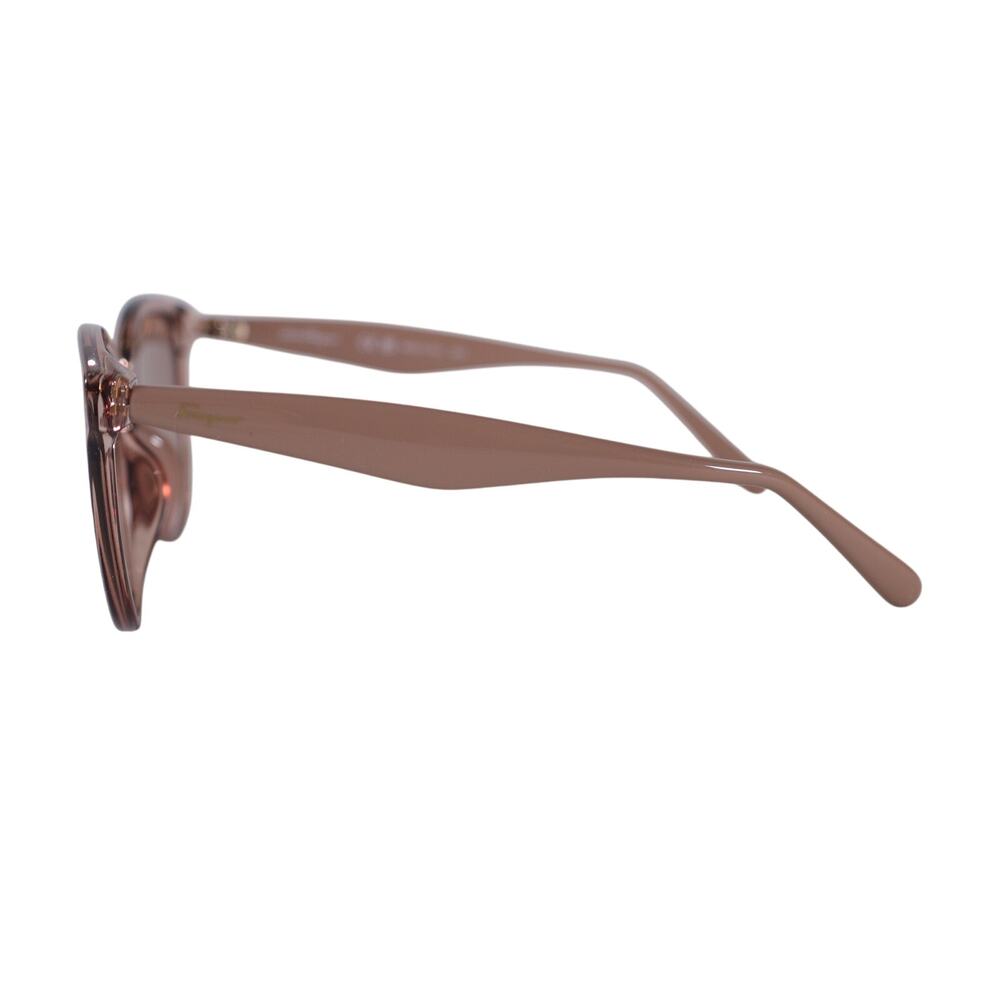 Salvatore Ferragamo Round Cat Eye Sunglasses-Transparent Sand/Sand Gradient-NWT - Picture 3 of 11